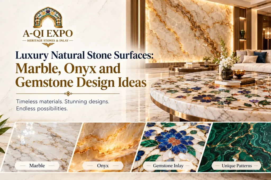 Luxury Natural Stone Surfaces: Marble, Onyx and Gemstone Design Ideas